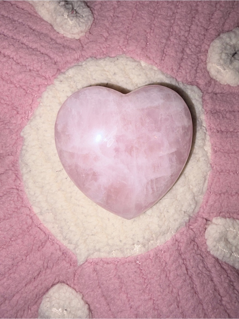 Rose Quartz Heart Decorative Accent - Pink